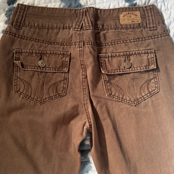 Hydraulic light brown mid rise Jeans with Button Detail 3/4 - Picture 4 of 11